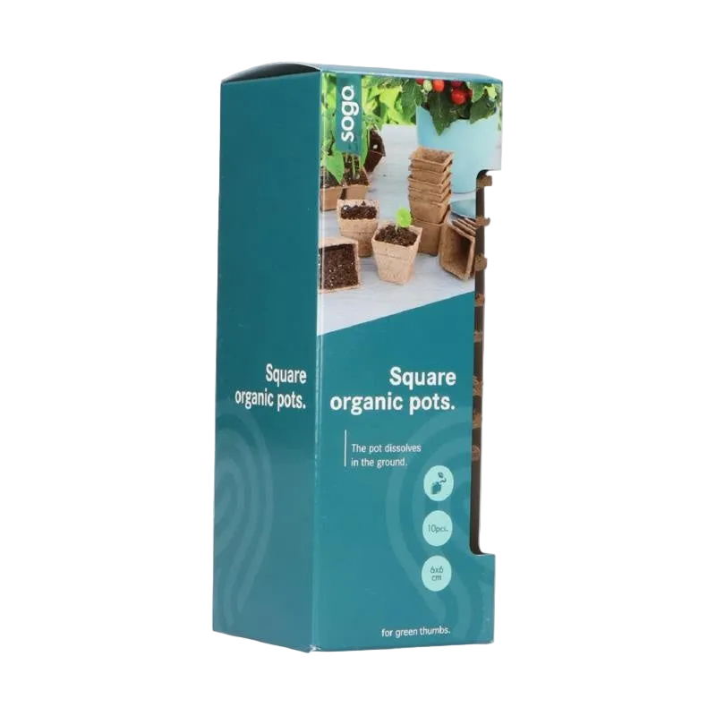 Biologische Potjes 6cm vierkant (10 stuks)